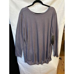 Mono B Women's Gray Long Sleeve Athleisure Top Size 2XL